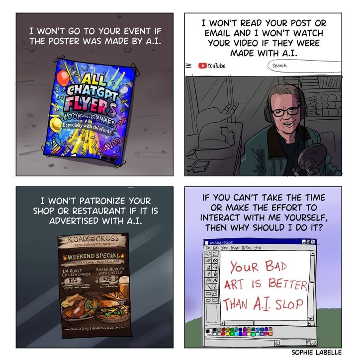 Your bad art is better than AI slop.
